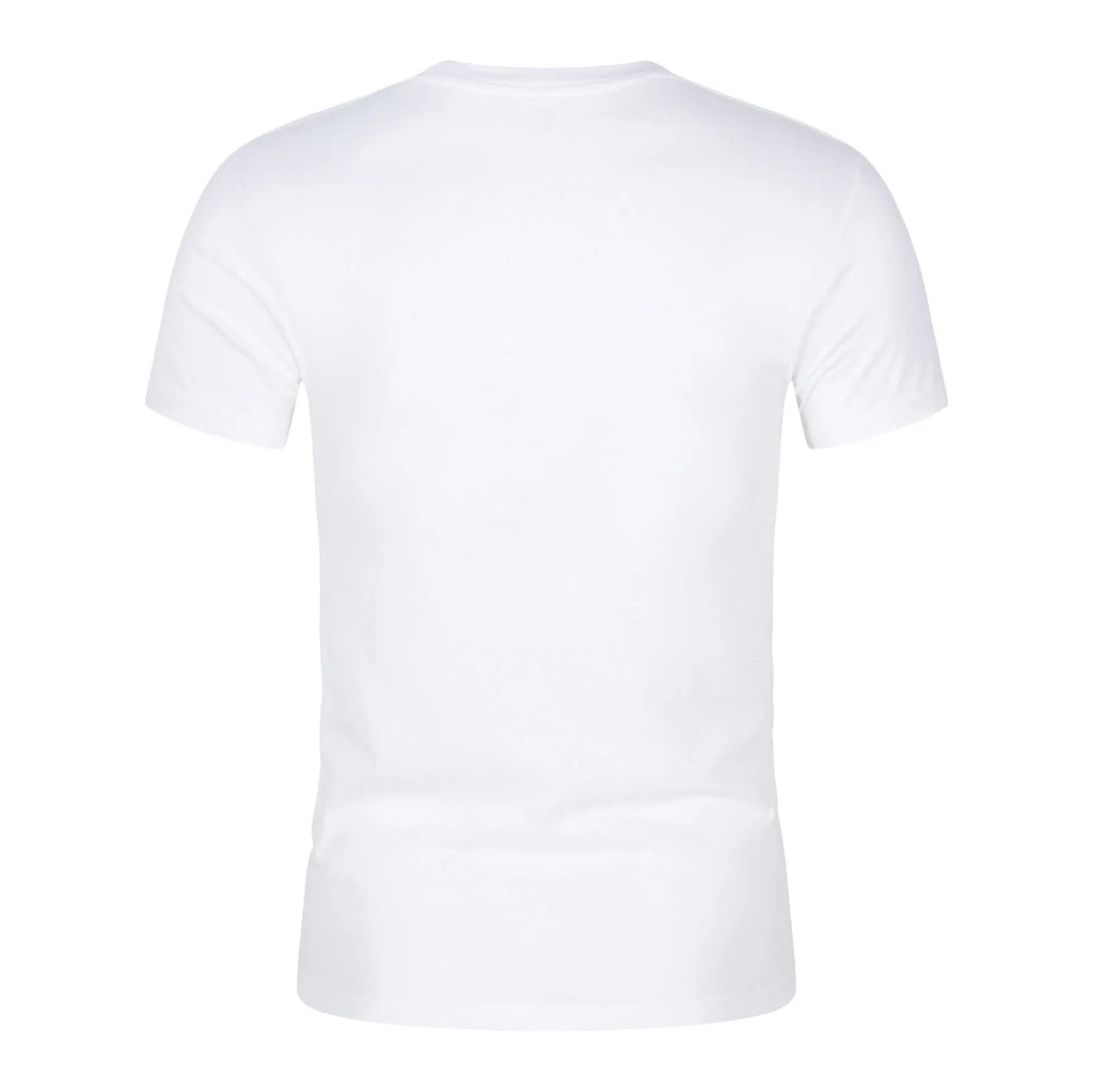 Men's CVC cotton short-sleeved round neck T-shirt in white and black solid colours