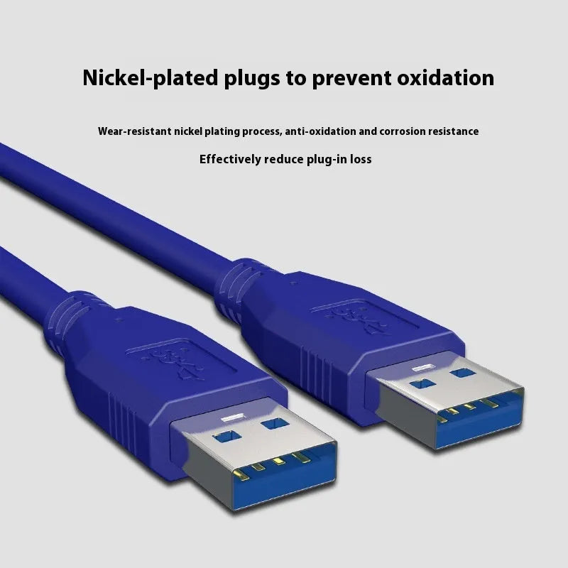 USB 3.0 data cable for hard disk box connections with nickel-plated connectors