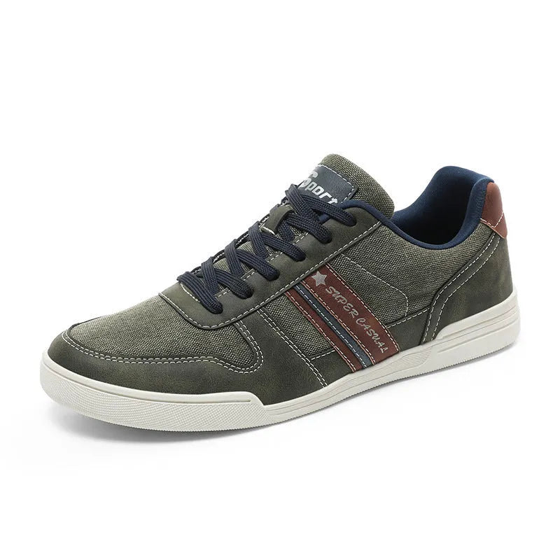 Men's autumn denim low-top sports shoes with breathable mesh lining and TPR sole in blue colour