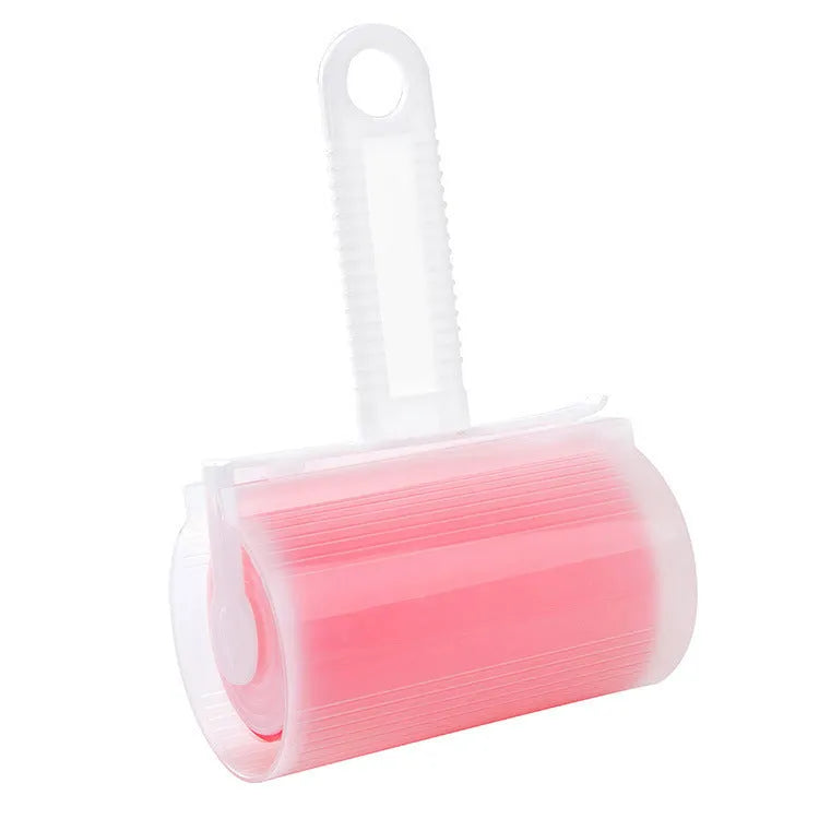 Blue green pink yellow washable reusable lint roller with cover for pet hair removal