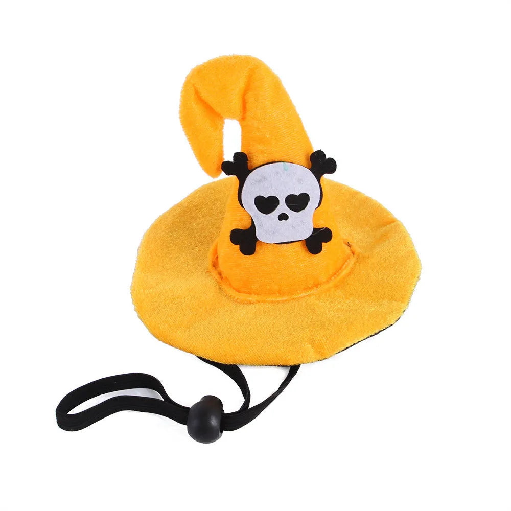 Halloween cat hat in pumpkin smiling face design made from embossed cloth with free-size fitting