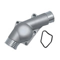 Silver aluminium thermostat housing cover with gasket for BMW engine cooling T-STAT replacement