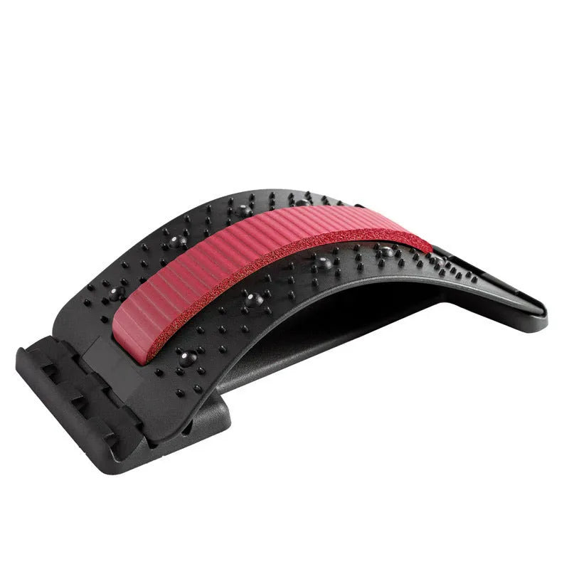 Adjustable back stretcher massager for waist back neck pain relief with multiple therapy modes
