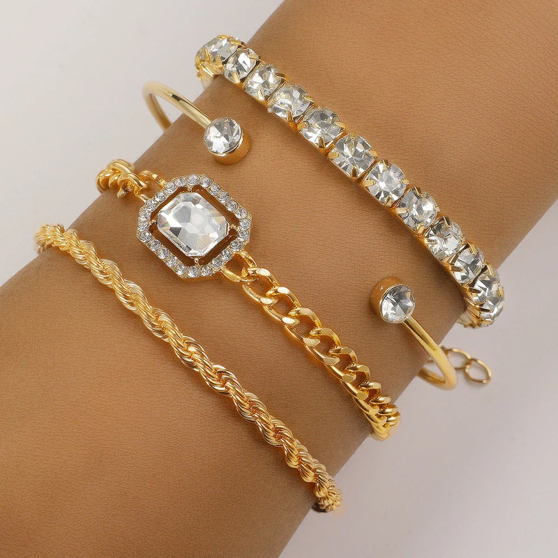 Dazzling Crystal Bracelet Set: Bohemian Chic Luxury for Any Occasion