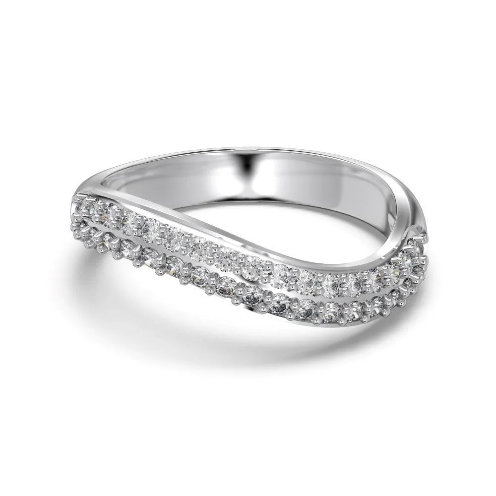 S925 sterling silver snake-shaped ring with zircon inlay, platinum electroplated finish on display