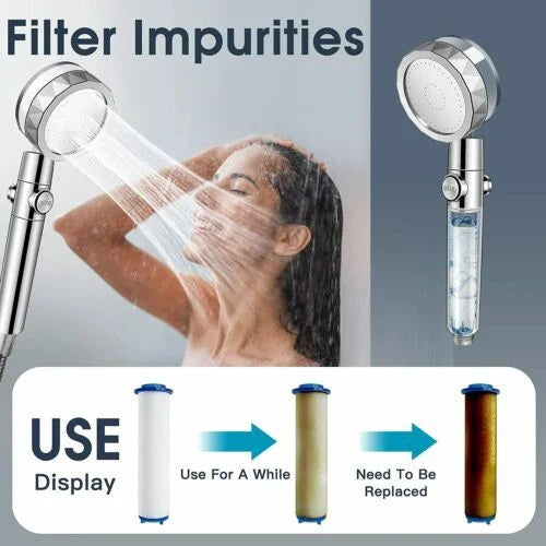 Modern minimalist high-pressure shower head with water-saving technology for an invigorating and efficient shower experience