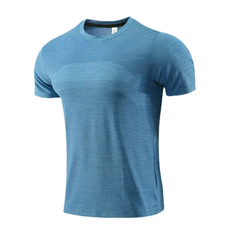 Short sleeve polyester spandex sports T-shirt for running and basketball in multiple colours