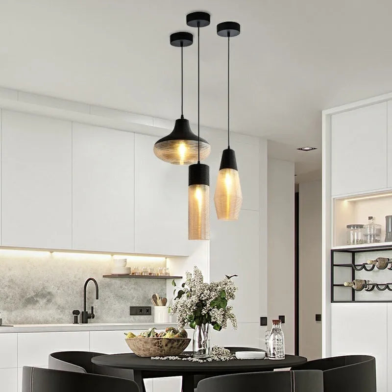 Glass creative chandelier for modern staircase cafe bar restaurant 220V pendant light