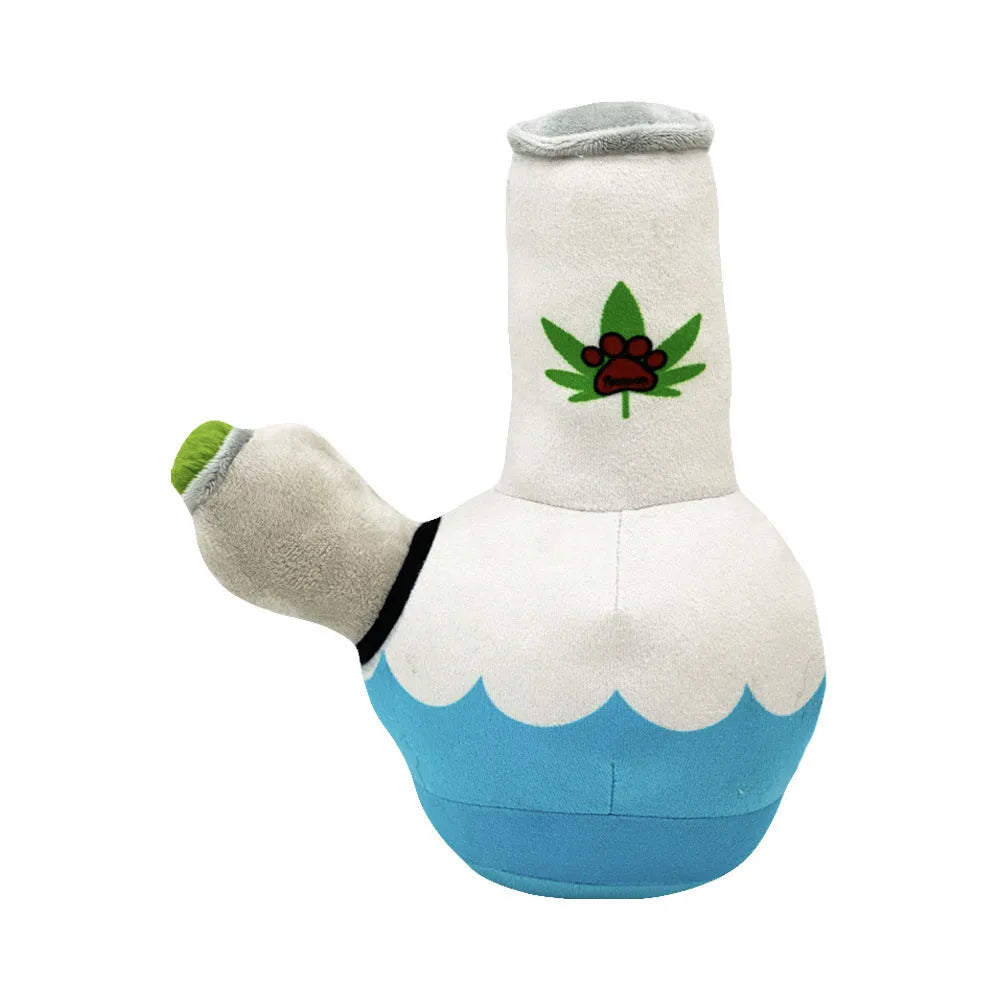 24cm plush dog toy with printed picture designs for biting-resistant play
