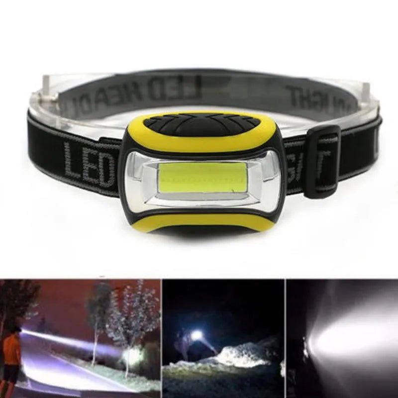 Yellow Major three-speed COB headlamp for outdoor night riding and mountaineering