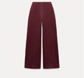 Women's polar fleece suit set with long sleeve O-neck top and wide leg trousers