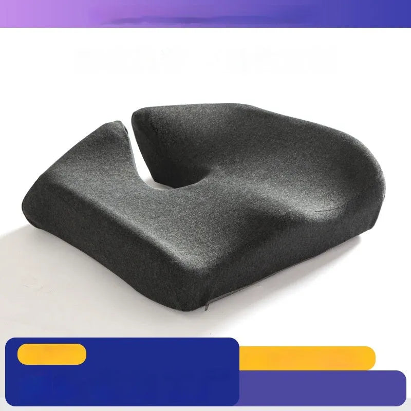 Memory foam office chair cushion for waist support in grey colour, dimensions 36x40x11cm