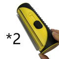 Pet grooming comb with retractable stainless steel teeth, plastic body, 14.5cm x 5.5cm, for dog and cat cleaning