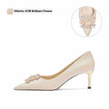 Crystal rhinestone wedding high heels with pointed toe, available in 5cm and 8cm heel heights