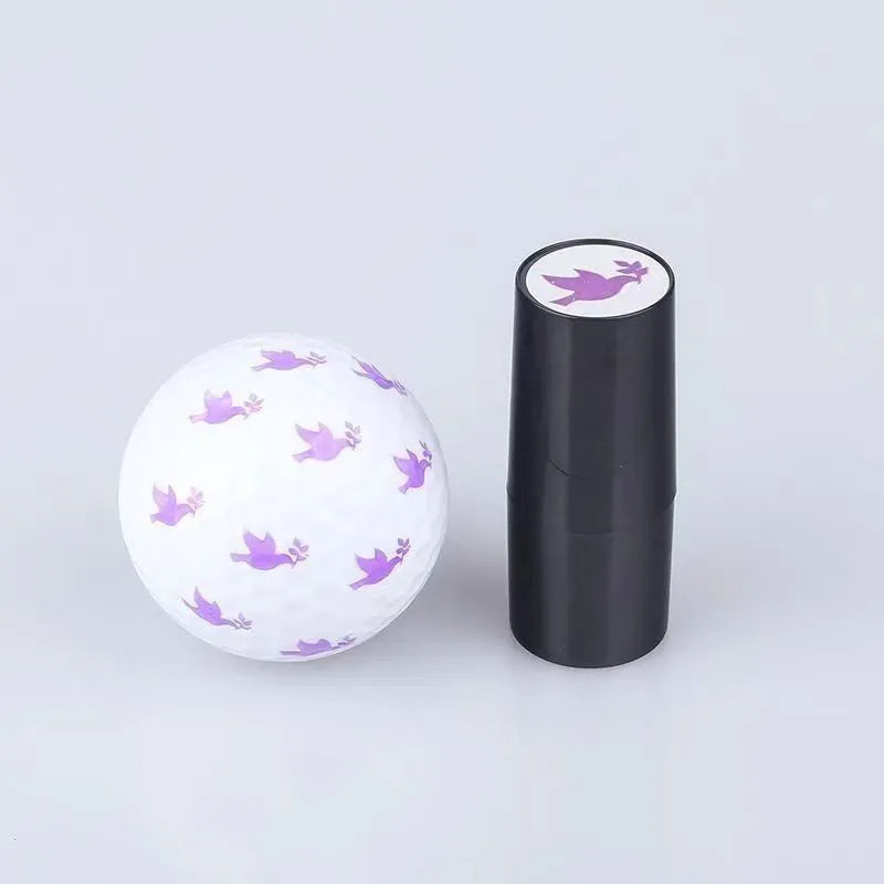 Round plastic stamp for golf balls with 20mm diameter in five colour options