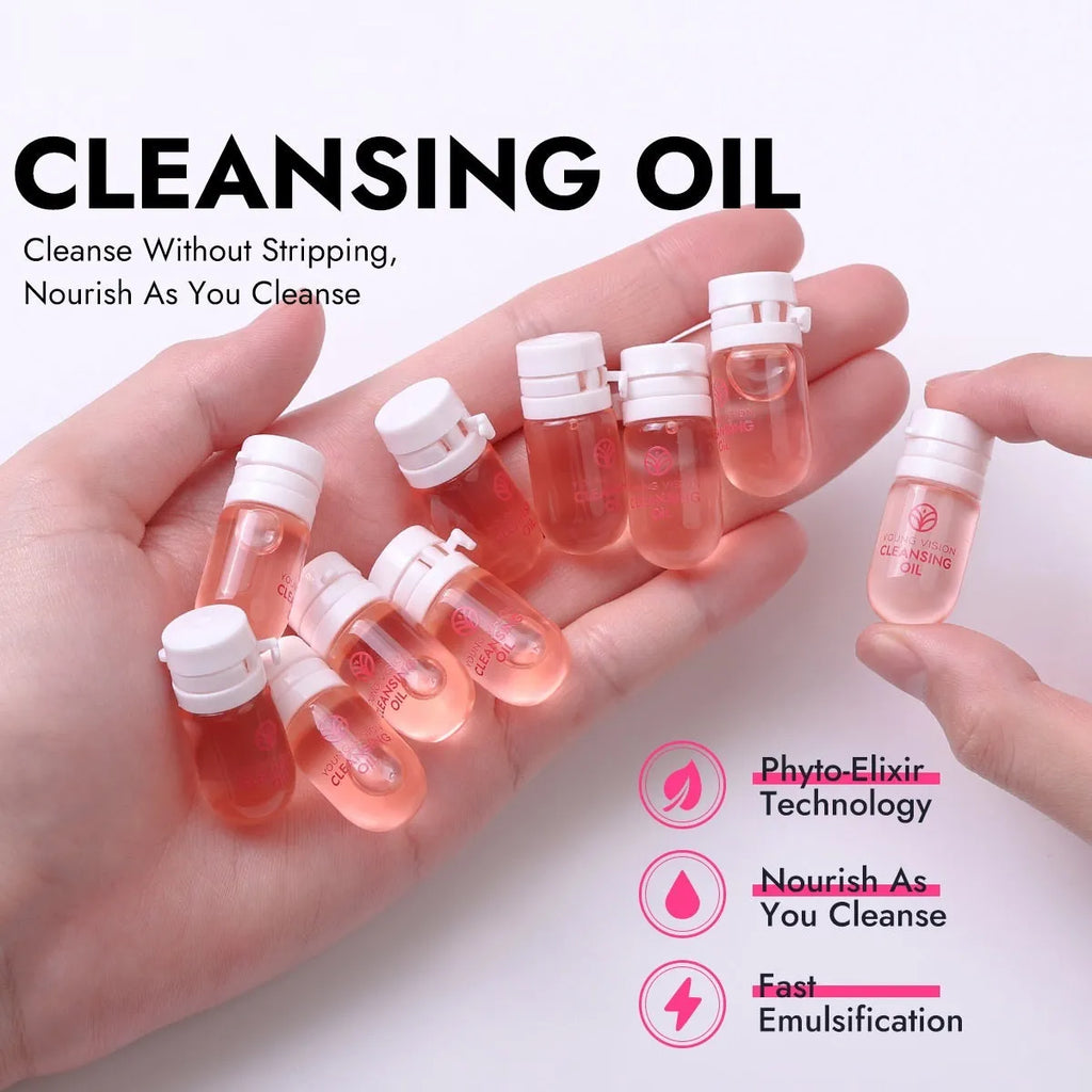 Disposable cleansing oil travel pack with 2ml sachets for portable makeup removal
