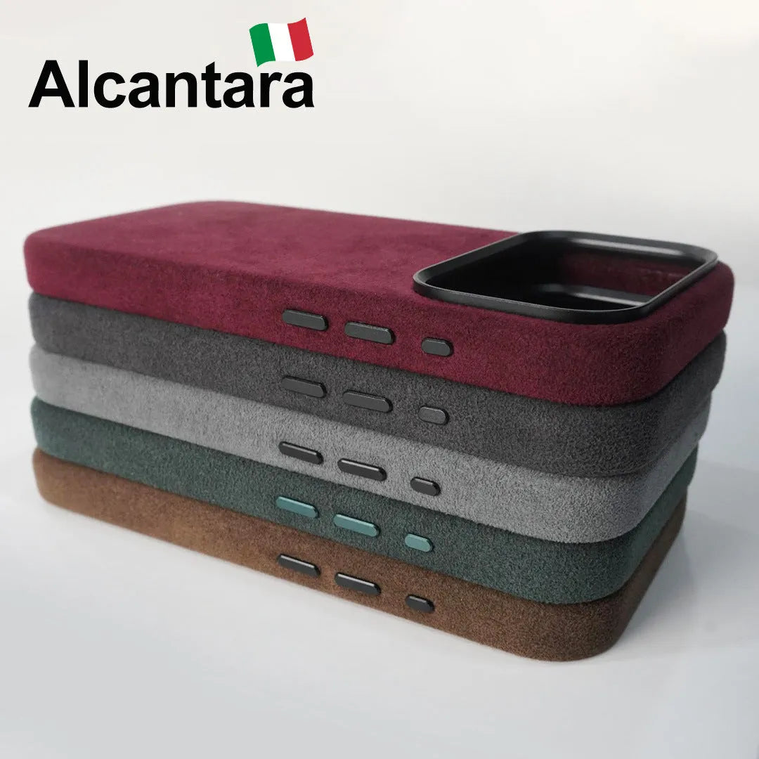Alcantara iPhone 17 Pro Max Air case with magnetic suction in multiple colour options
