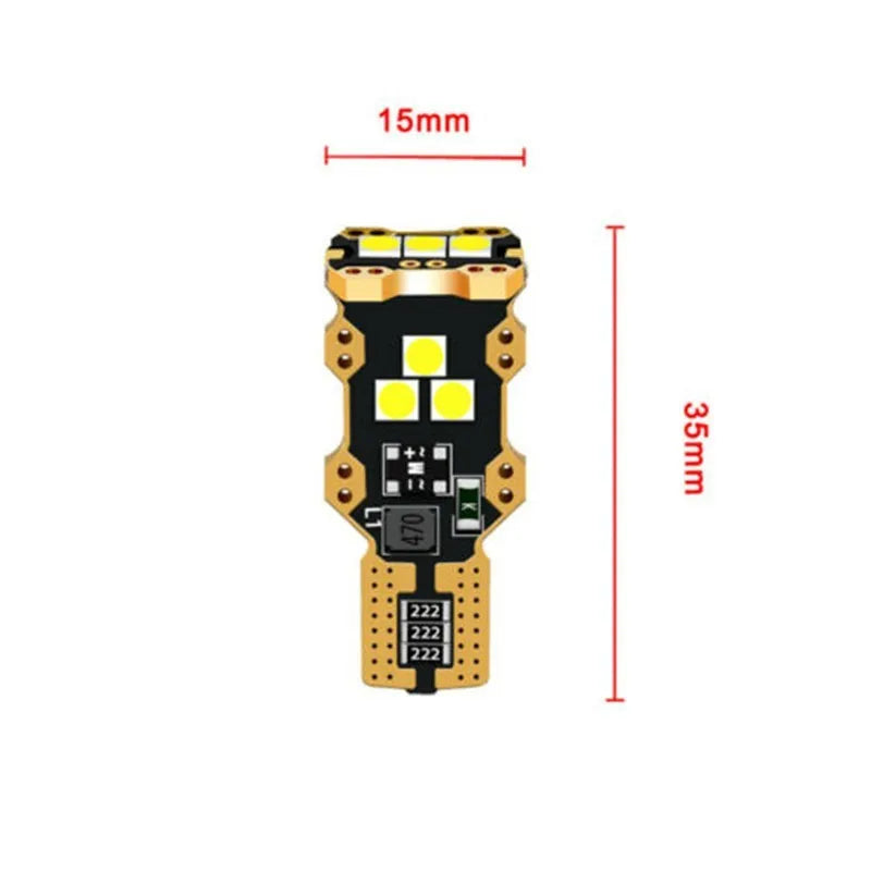 T15 automotive reverse light bulb with white 6000K colour temperature and PVC housing