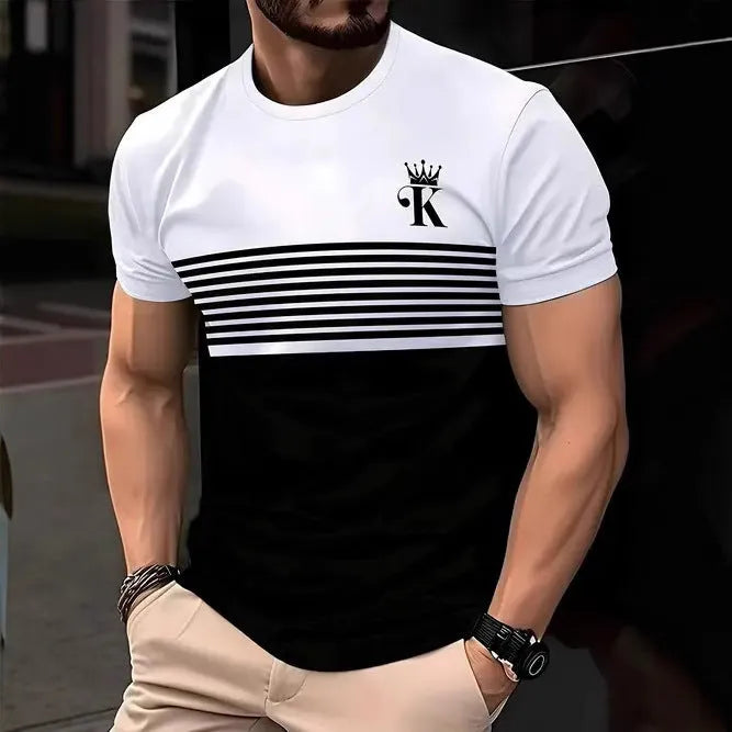 Men's loose casual short sleeve T-shirt in polyester available in multiple colours and sizes