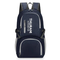 Outdoor backpack in dark blue with air-cushioned shoulder straps and large main compartment