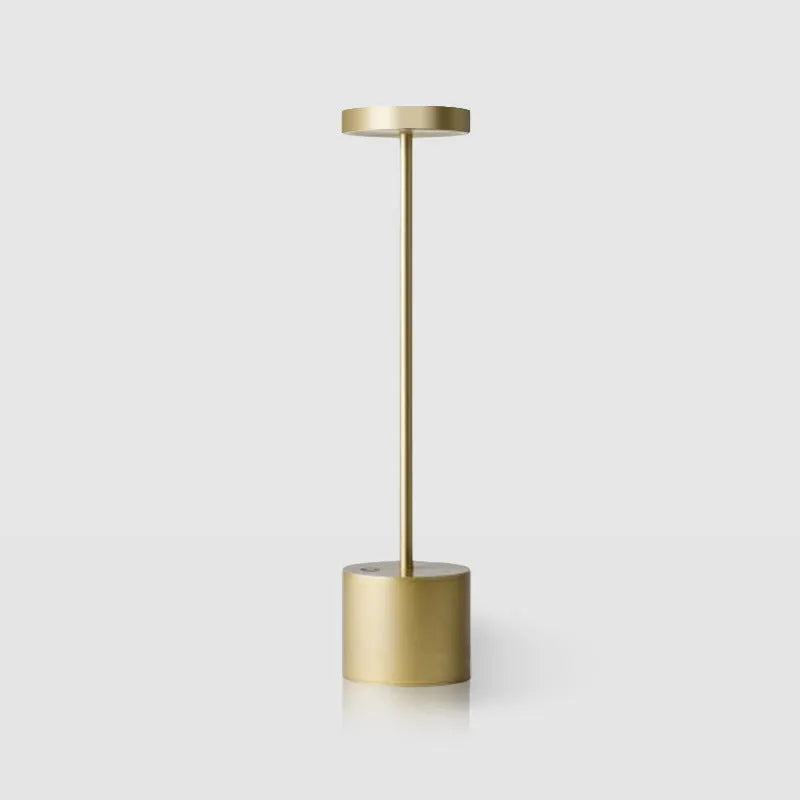 Rechargeable aluminium LED desk lamp with touch dimming in metallic colours