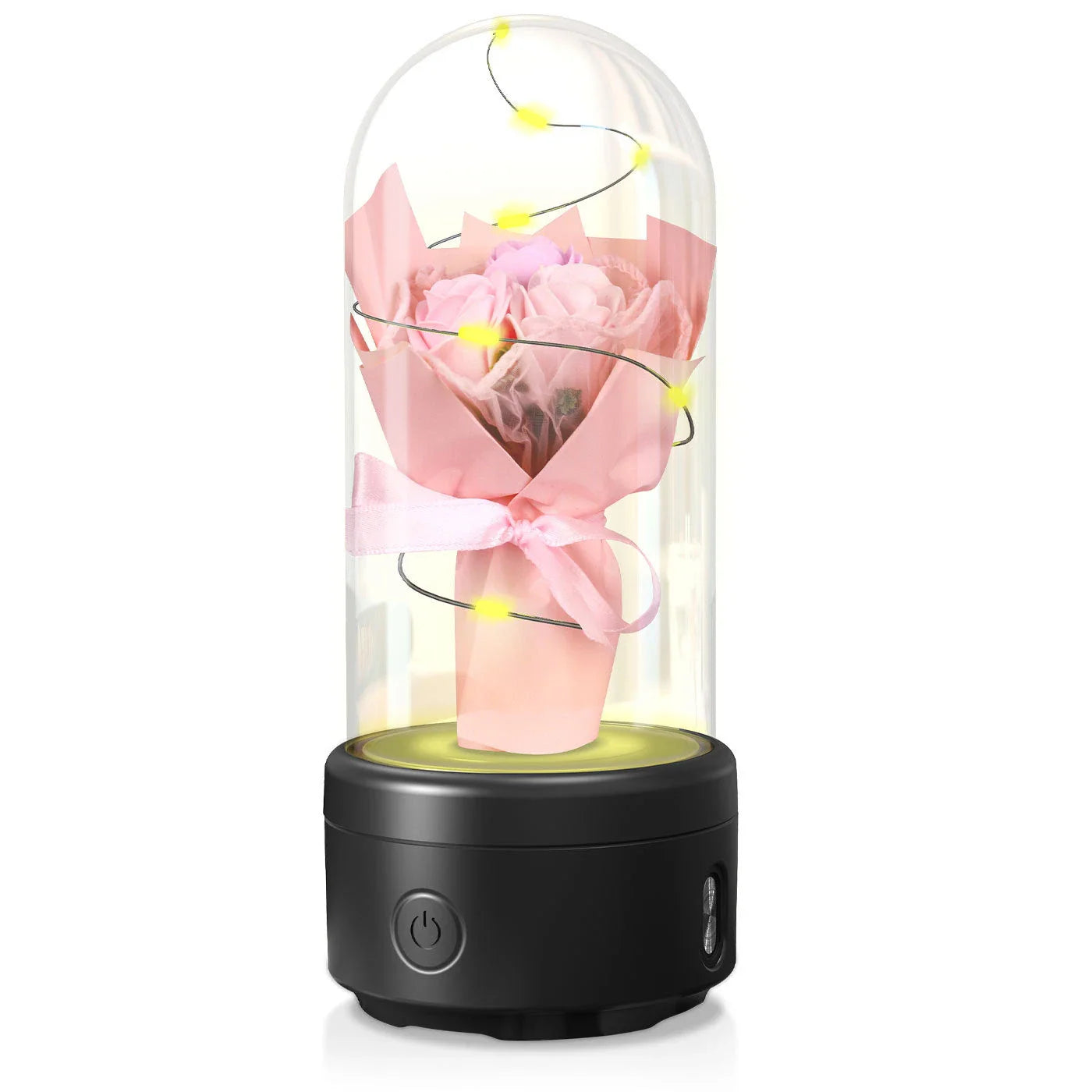 Enchanting 2-in-1 Rose Bouquet: Bluetooth Speaker and Luminous Night Light, with a mesmerizing LED light display and high-quality audio