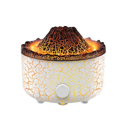 Stunning volcano-inspired humidifier with colorful LED lighting, creating a mesmerizing mist display for relaxing aromatherapy