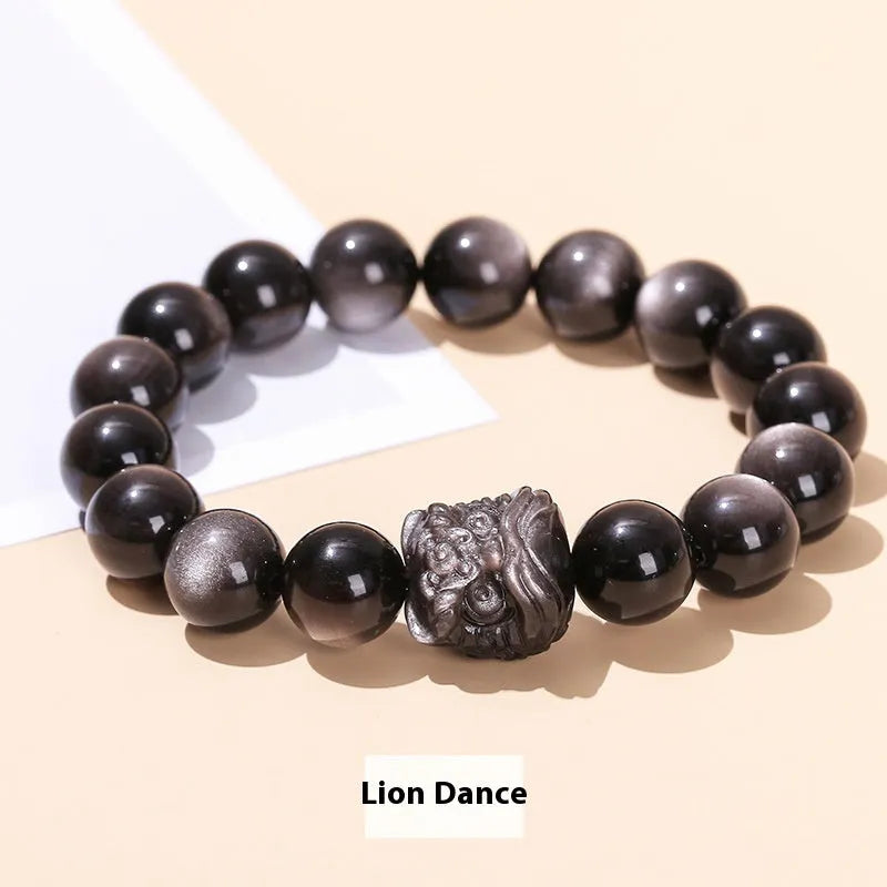 Women's natural crystal bracelet with jade agate stones and tassel detailing in silverstone colour