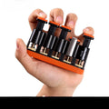 Grey and orange non-slip silicone finger trainer for hand exercise.