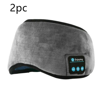 Wireless Bluetooth 5.0 Eye Mask with integrated music player, speakers, and microphone for hands-free calling