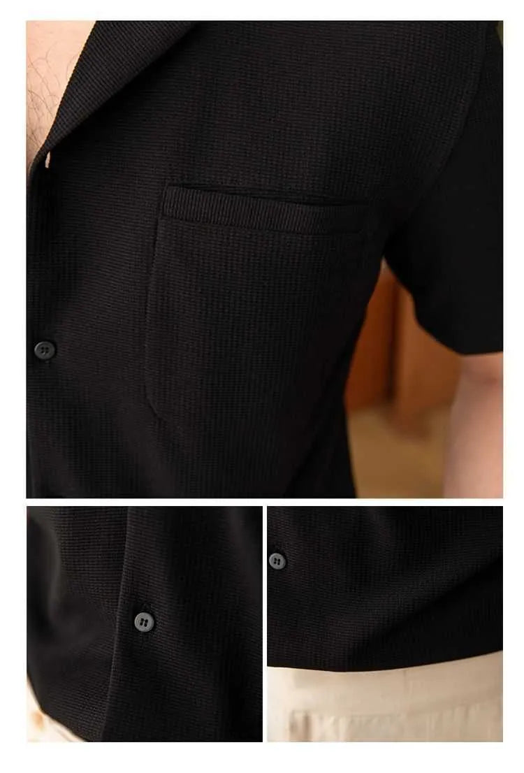 Small V-neck slim fit printed casual top in green, black, or white, sizes M to 2XL