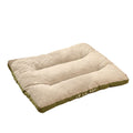 Coffee coloured dog bed with a removable soft fleece blanket, shown in a medium size.