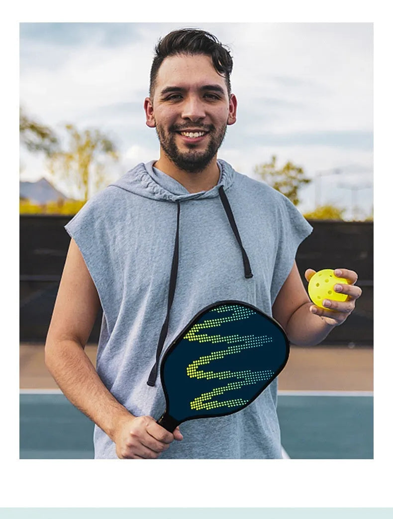 A single high-density fibreglass table tennis racket for outdoor sports use.