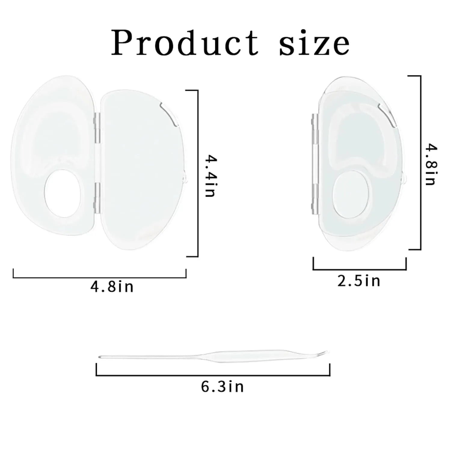 Transparent acrylic makeup mixing palette with central storage groove and side colour test zones.