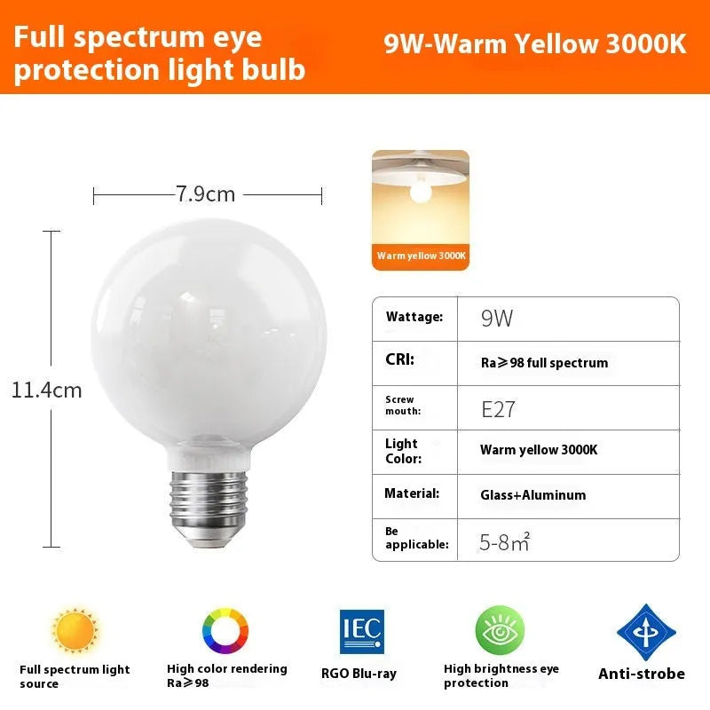 E27 LED screw bulb in 3W to 15W with warm, neutral, white or tricolour light and IP20 rating for bedroom use.