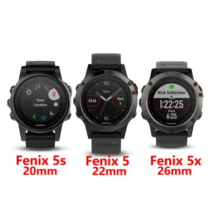 Stainless steel Garmin Fenix watch band in multiple colours and sizes