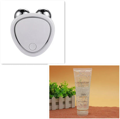 Micro-Current Facial Massager with Scraper Micro-Chain for Lifting, Firming, and Reducing Puffiness