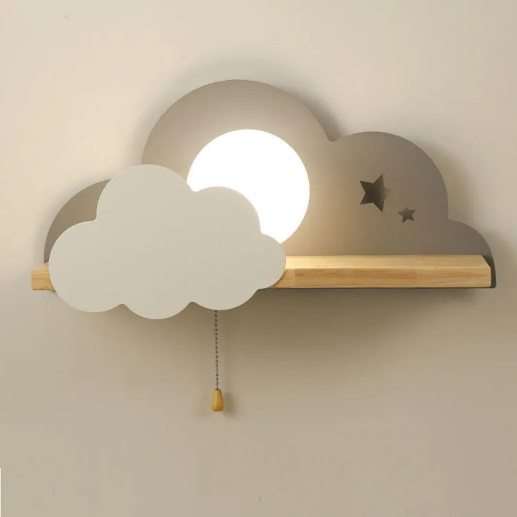 Glass cloud wall lamp with E27 bulb holder in grey, pink or white finish