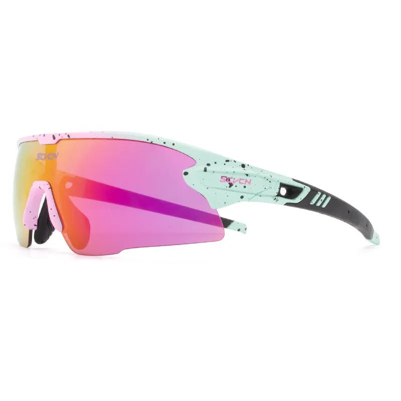 Unisex outdoor sports cycling sunglasses with TR90 semi-rimless frame and UV protection, multiple colour options
