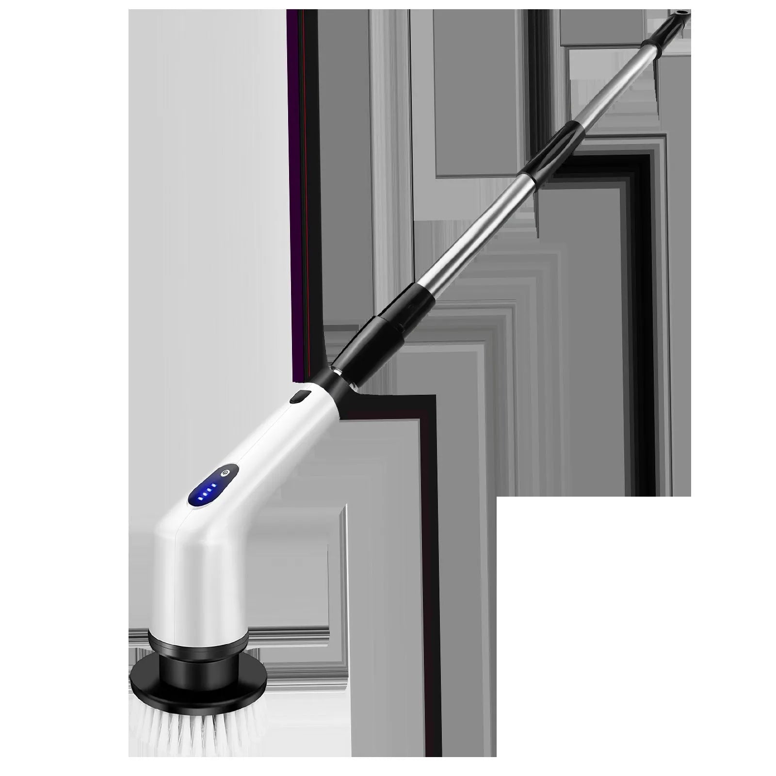 White rechargeable handheld cleaning ball with multiple power adapters and cleaning brush