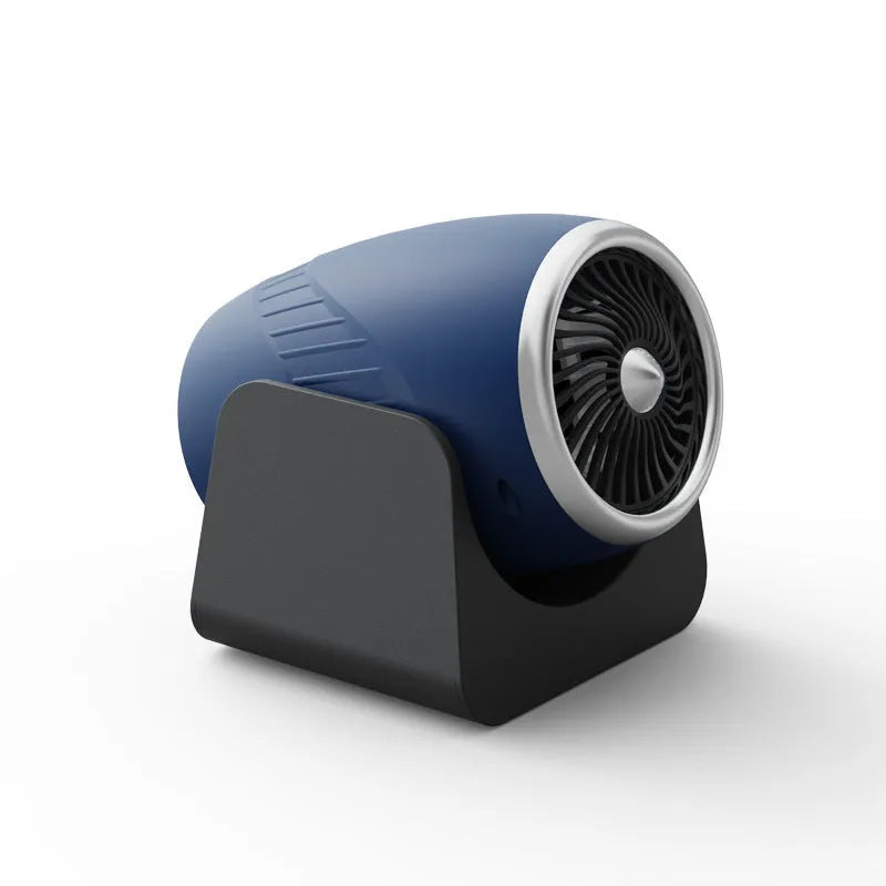12v car heating fan in navy blue, dark purple, or light pink with rotating defrosting function