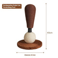 Exclamation-point-shaped vertical cat scratch board made of jute with cartoon-style design