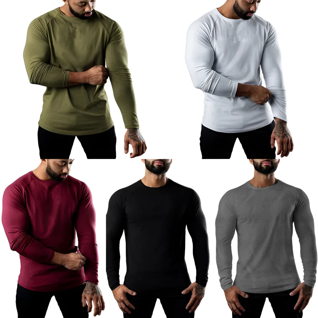 Men's cotton athletic t-shirt in various colours with tight fit and short sleeves