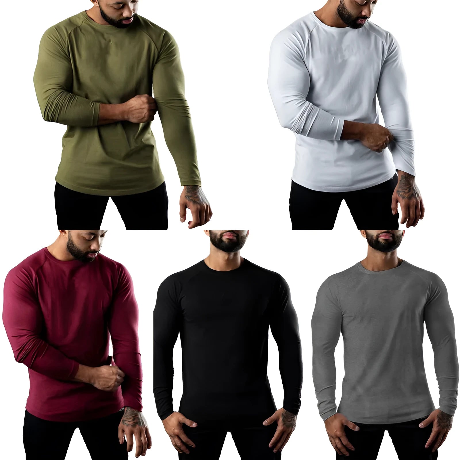 Men's cotton athletic t-shirt in various colours with tight fit and short sleeves