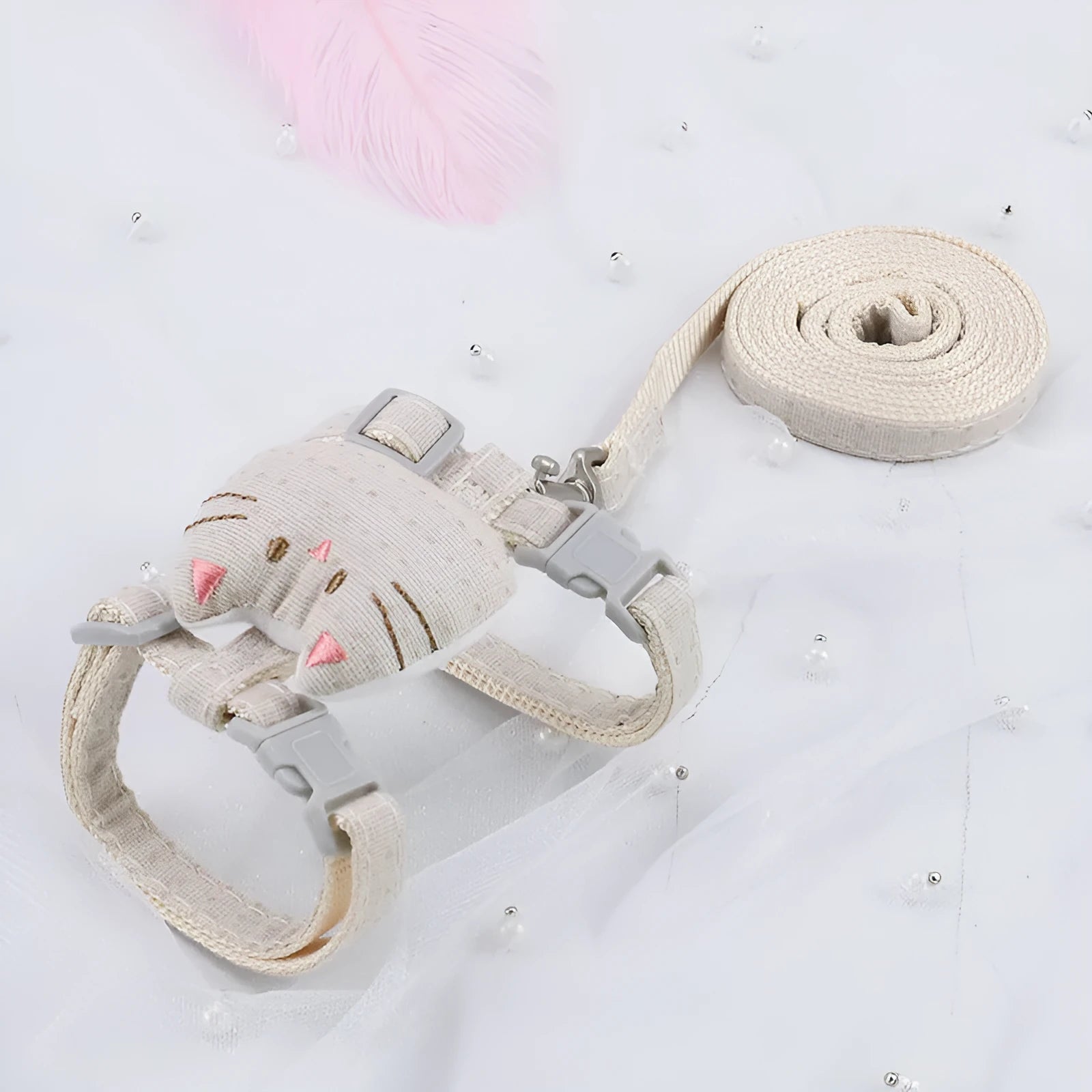 T-shaped cloth cat pulling rope toy in multiple colours for interactive play