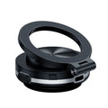 Magnetic vacuum adsorption car phone holder in black, silver, and pink colours shown on a car dashboard.