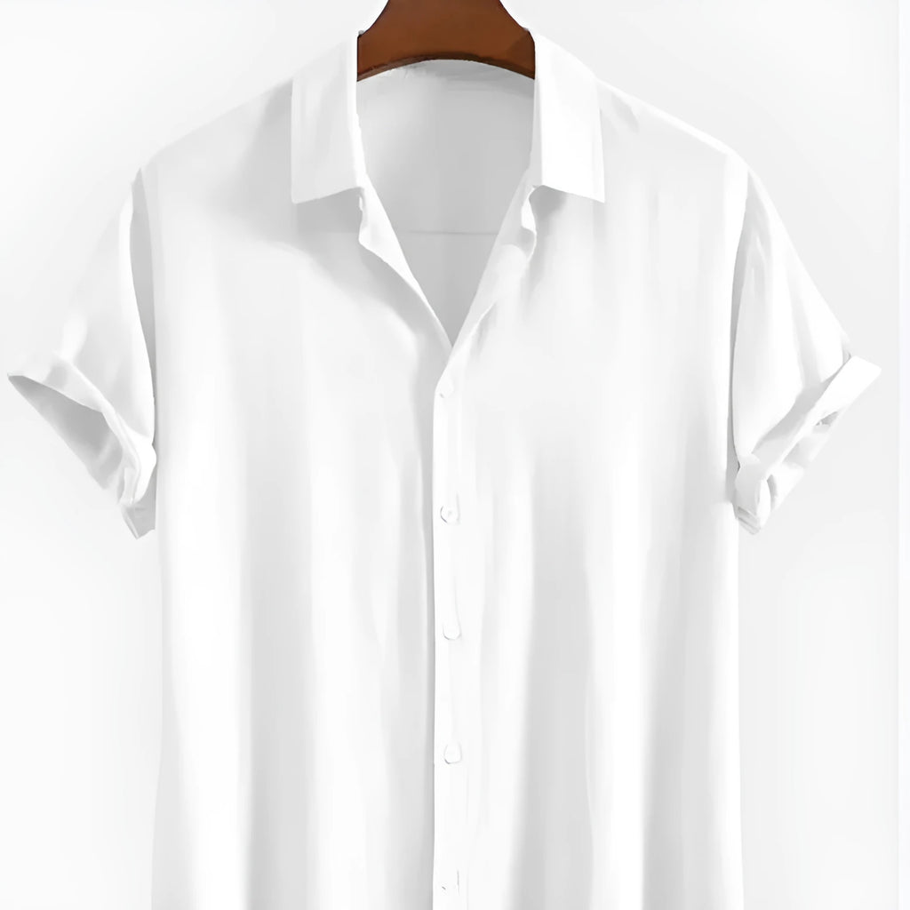 Men's loose short sleeve cardigan in solid colour for summer casual wear