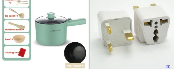 Versatile Mini Electric Hot Pot for cooking soups, stews, pasta, and more with stainless steel construction and non-stick interior