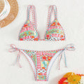Women's one-piece lace-up swimsuit with backless design in picture colour