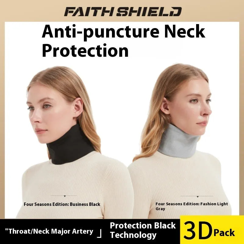 Anti-knife cutting safety neck protection scarf in Black, free size, 150g self-defence accessory